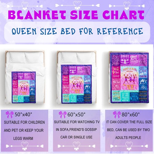 Rothtasi Cheer Gifts for Girls Cheerleader Blanket Ultra Soft Flannel Cheerleading Gifts Throw Blanket Birthday Gift Ideas for Teens Kids 50""x40""