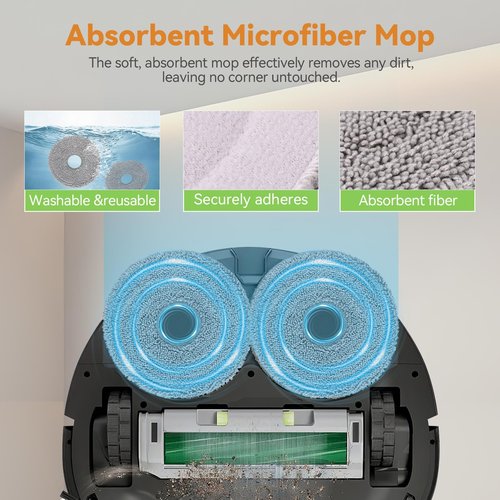 25 Pcs Replacement Parts for iRobot Roomba Plus 405/505 Combo Robot Vacuum, Accessories Kit Include 2 Main Brushes, 6 Dust Bags, 6 Mop Pads, 4 HEPA Filters, 6 Side Brushes, 1 Cleaning Brush