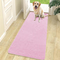 OLANLY Dog Door Mat - Absorbent Non-Slip Mud Mat for Indoor Entryway | Quick Dry Chenille, 70x24, Pink