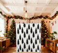 Christmas Pine Trees Print Decor Throw Blanket Black Plant White Hand Sketch Graffiti Bed Throws for Adult Bed Chair Sofa,Soft Lightweight Polyester Fleece Blanket, Throw Size (50 x 60 Inches)