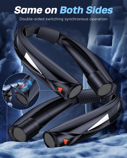 Laimiod Neck Fan - Portable Neck Fan with LED Book Light, 6-20h Long Battery Life, 6 Speeds Adjustable, USB-C Rechargeable, Hands-Free Wearable Fan, Cooling Personal Fan Gifts for Men Women Dad Mom