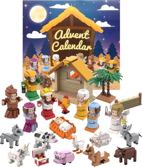 Nativity Advent Calendar 2025 - Buildable Jesus Christmas Scene with Individual Packaging