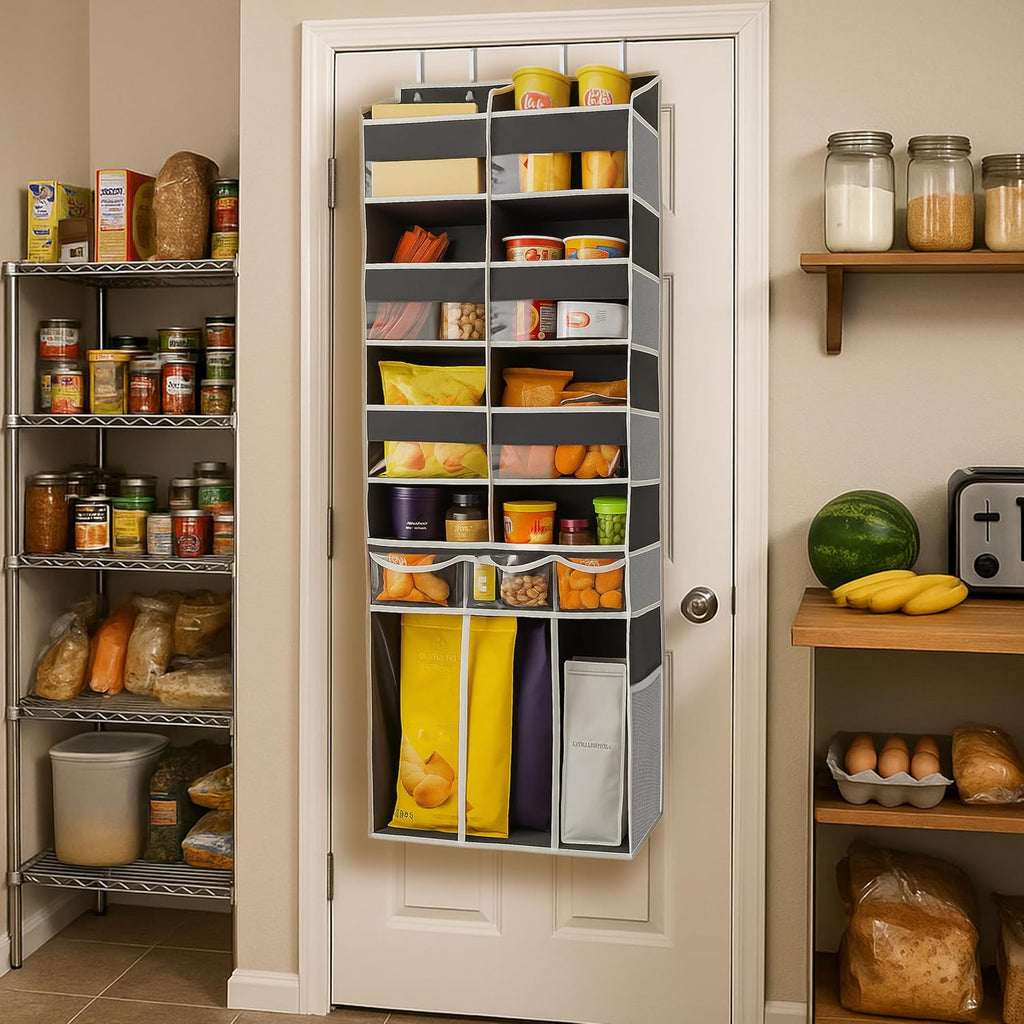Over The Door Organizer by Extra Large | Heavy-Duty 8 Compartment Design with Clear Pockets - 57 Inch Height