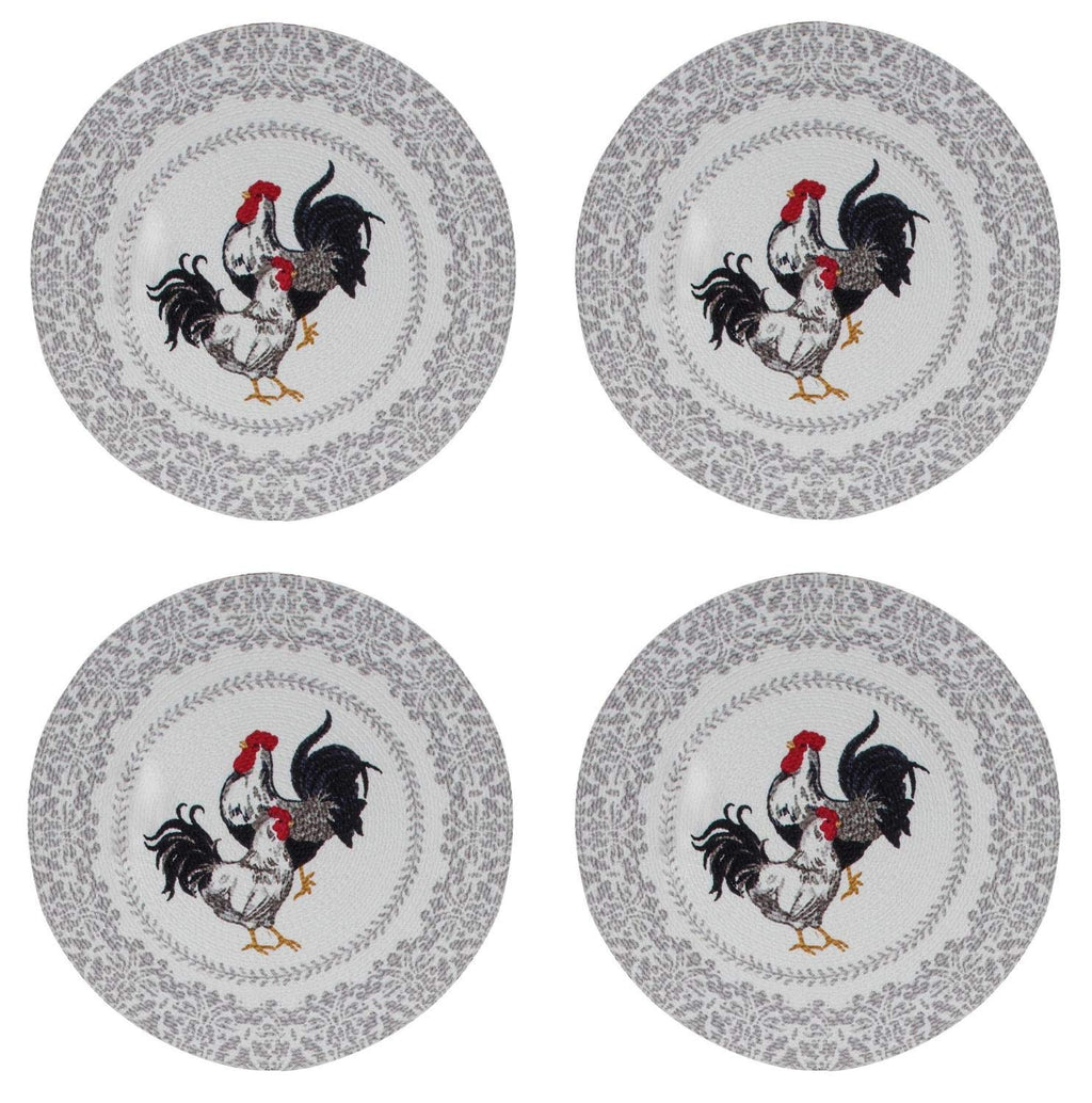 Farmers Market Rooster and Hen Braided Placemats Kitchen or Dining Room Set of 4