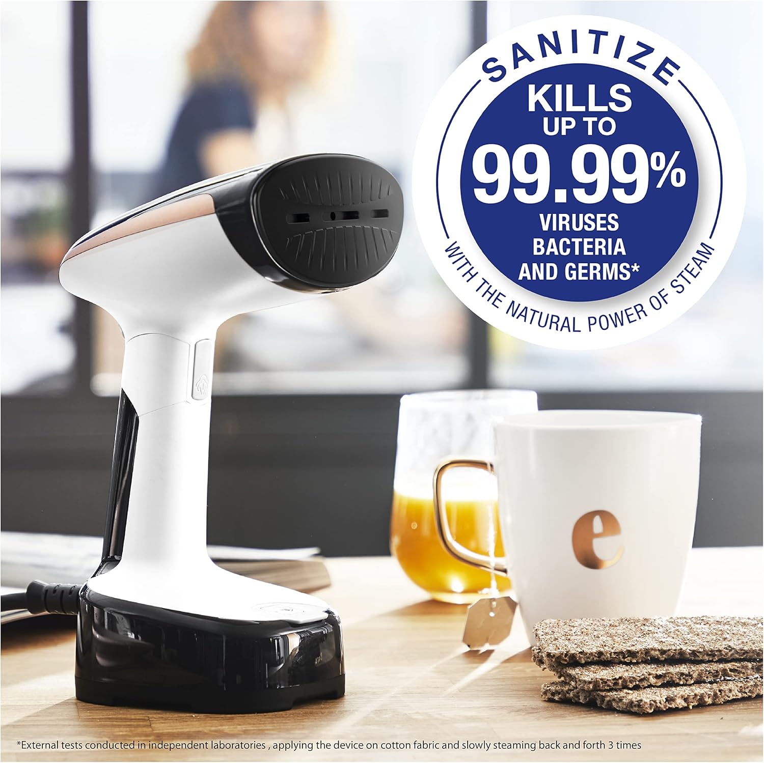 Rowenta Handheld Clothes Steamer - 15-Second Heat-Up, 4 Ounce Capacity, 1150 Watts | Portable Travel Essential, White