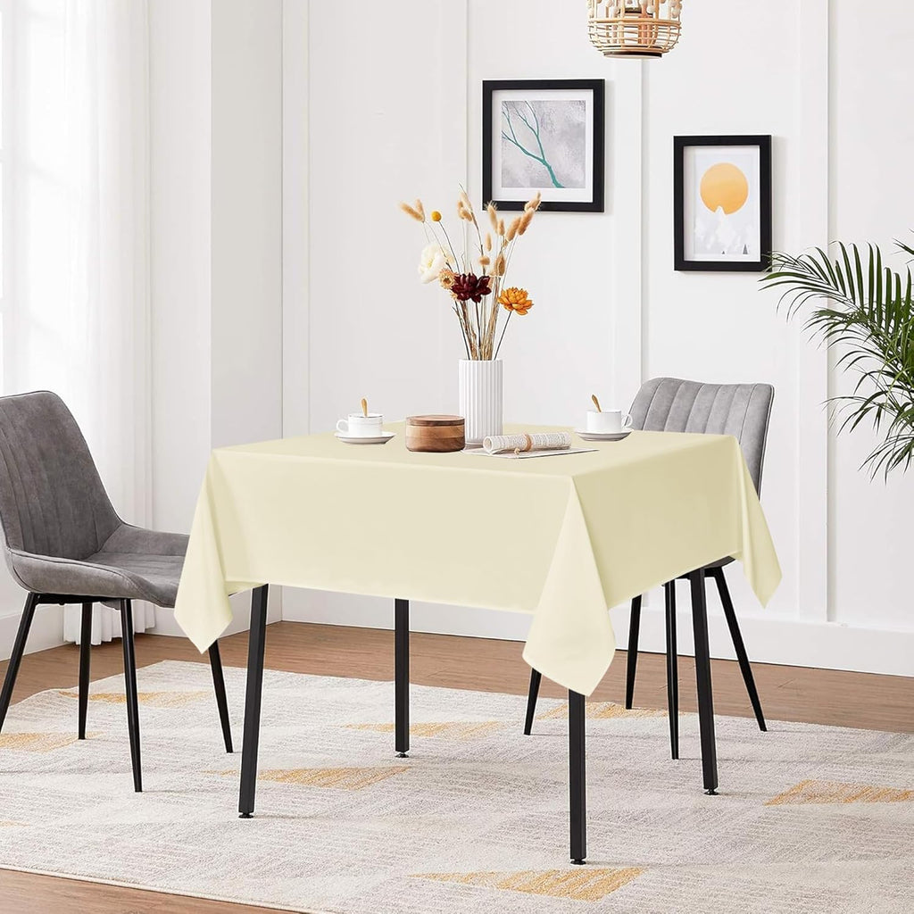 Sancua Small Square Tablecloth - 36x36 Inch Beige Polyester Cover for Square/Round Tables