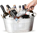 18” Stainless Steel Beverage Tub - 5 Gallon - Gold Handles & Shovel Included - Holds 30 Bottles & Stays Cold for Hours - Use as Wine Bottle Chiller to Beer Bucket Holder - Leak Proof (Silver)
