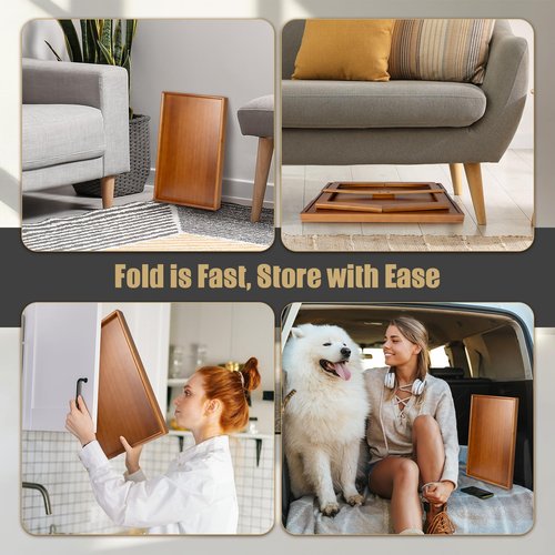 Bmboryxa Large Bed Table Tray with Support Bar and Foldable Legs, Bamboo Breakfast Food Trays Table for Bed Sofa Eating and Laptops, TV Lap Tray Table on Couch (Applied for Invention Patent)