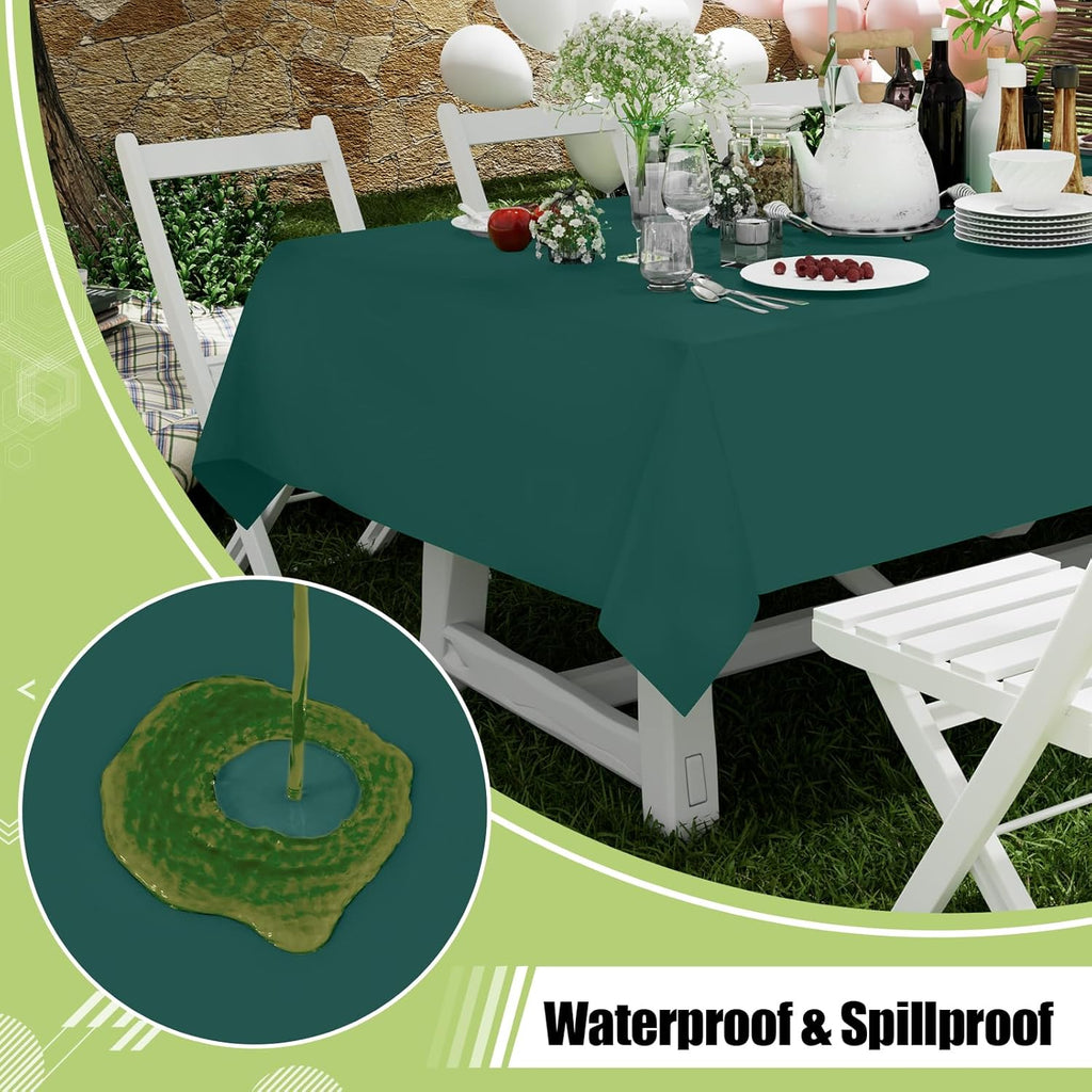 Smiry Disposable Tablecloths - Waterproof Plastic Rectangle Covers | 54 x 108 Inch - Green, 3 Pack for Parties & Events