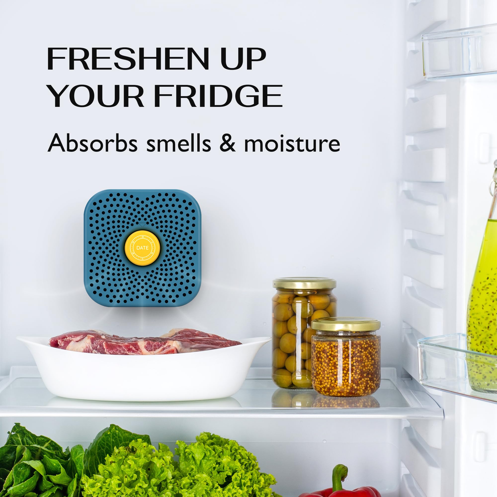 ZenAir Fridge Deodorizer Odor Eliminator - Refrigerator Deodorizer More Effective Than Baking Soda - Activated Charcoal Fridge, Freezer, Pantry Air Freshener - Non-toxic Smell, Moisture Odor Absorber