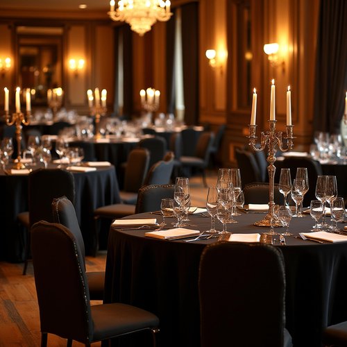 Dailyset 6-Pack Black Round Tablecloths, 120 Inches, Stain-Resistant Polyester for 5-6 Ft Round Tables - Washable Table Covers for Weddings, Banquets, Birthday Parties, Events