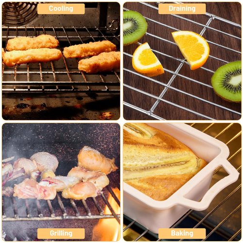 Roasting Rack Stainless Steel Wire Rack for Baking Sheet 5.3 x 8.46 Inch Heavy Duty Wire Grate Oven Grill Rack Oven Rack Cooling Rack Baking Rack with 4 Legs Rectangle Wire Cooking Racks for Meat