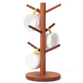 MyLifeUNIT Mug Holder Tree, Coffee Cup Holder with 6 Hooks (Reddish Brown)