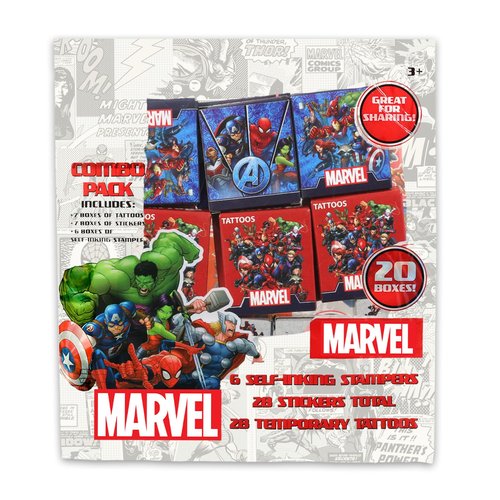 Avengers Party Favors Bulk Set ~ Bundle with 60 Pieces Avengers Favor Boxes with Stickers, Tattoos, and Stampers for Kids Birthday Party | Avengers Classroom Prize Boxes