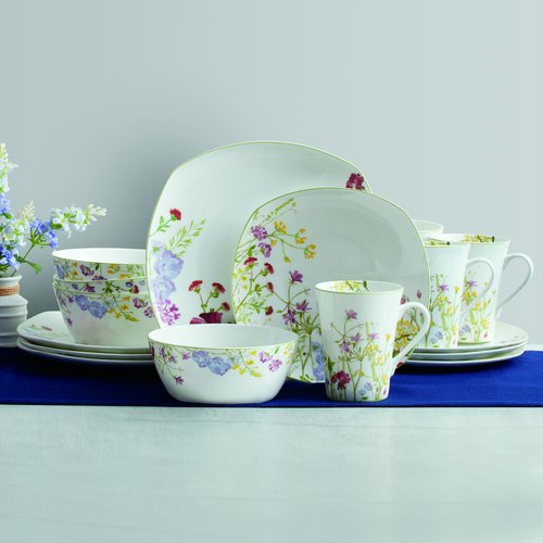 Mikasa Wildflower Garden 16-Piece Dinnerware Set, Service For 4