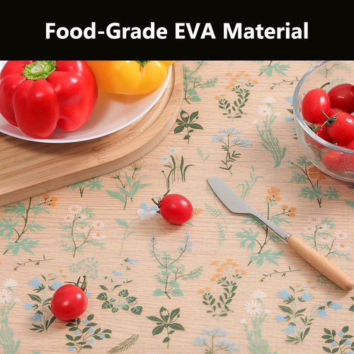 INNOLITES Shelf Liners for Kitchen Cabinets – Drawer Liner Waterproof & Oil-Proof, Non-Adhesive EVA with Floral Pattern – Durable Washable, Easy to Cut (Sage Green, 17.7" x 78.7")