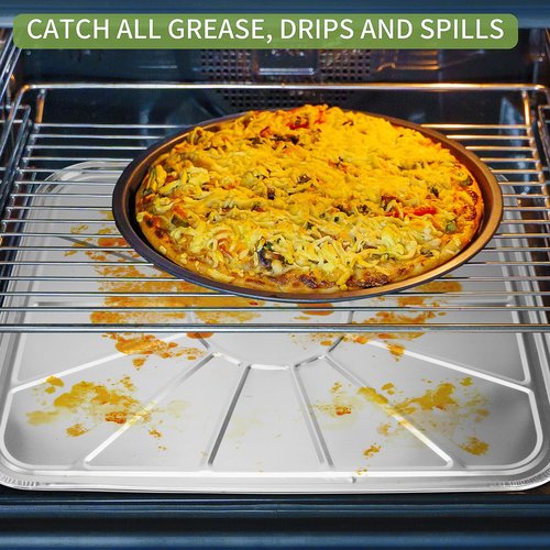 Roponan 25 Pack Disposable Foil Oven Liners, 18.5 x 15.5 Inch Aluminum Foil Liners for Electric Oven & Gas Oven, Oven Drip Pan Tray for Baking, Roasting, Grilling & Cooking