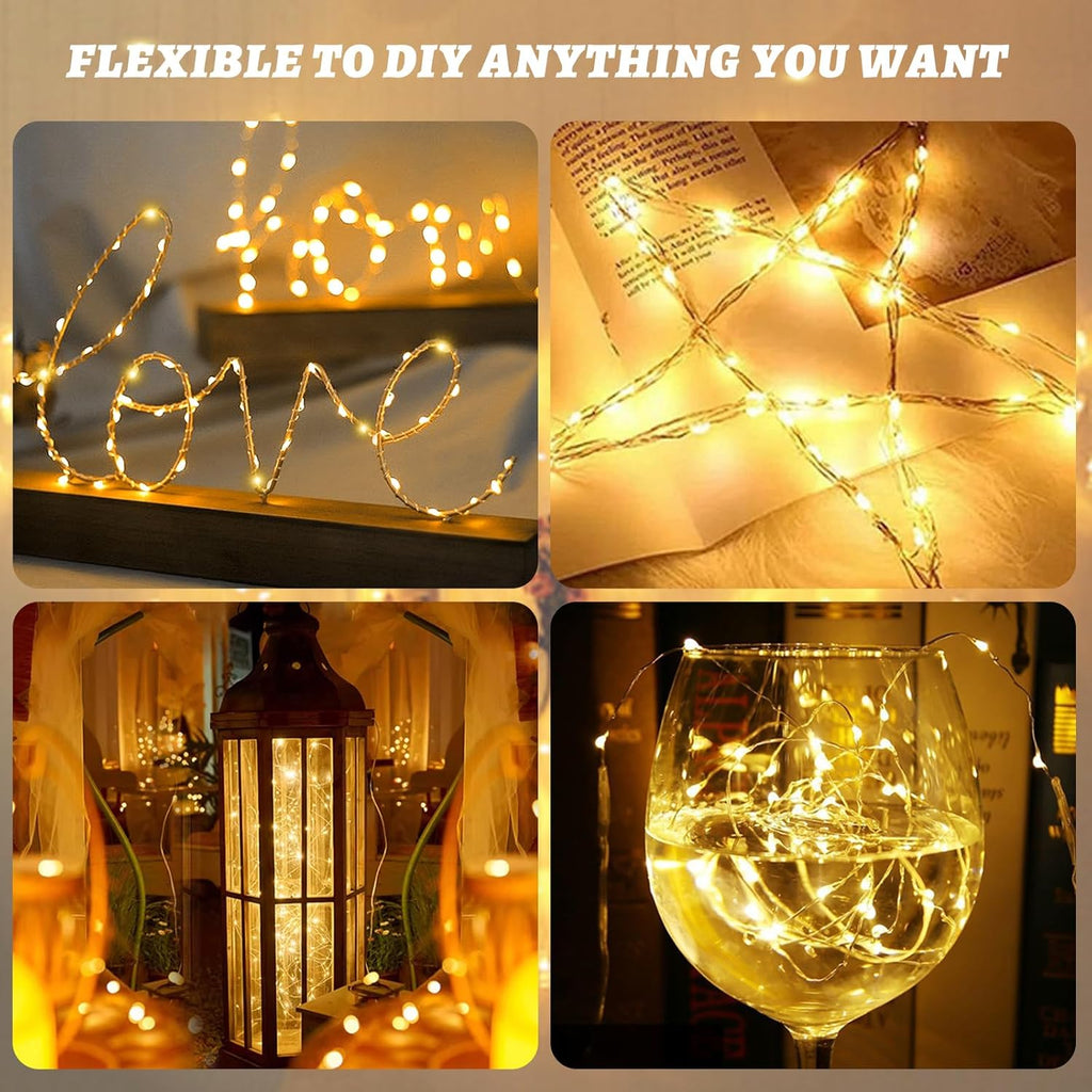 Skiennix 33ft 100 LED Fairy String Lights - Waterproof Warm White Twinkle Lights for Indoor & Outdoor Decor