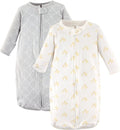 Hudson Baby Unisex Cotton Long-Sleeve Wearable Sleeping Bag - Soft & Cozy Blanket for Infants