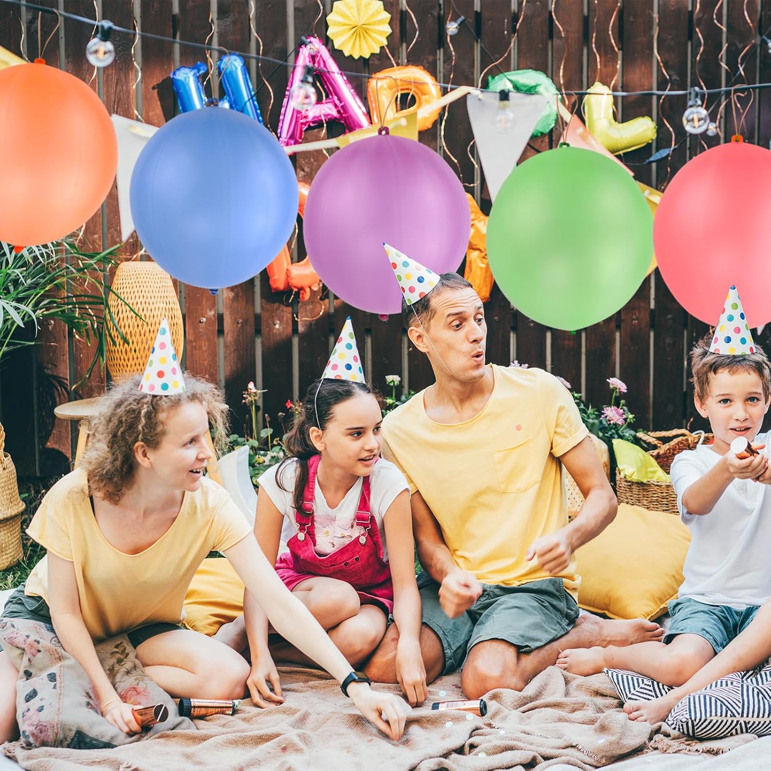 RUBFAC Punch Balloons - 36 Pcs Thickened Neon Party Favors for Kids | Exciting Outdoor Play