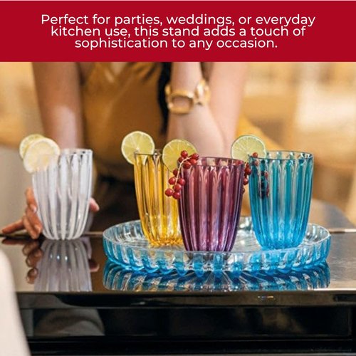GUZZINI Dolcevita 12" Cake Stand with Dome Lid - Turquoise | Multi - Purpose Use for Dessert Table, Cupcake Stand, Cake Display | BPA-Free Display Stand for Parties, Weddings, Kitchen