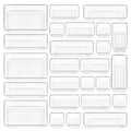 Vtopmart 25 PCS Clear Plastic Drawer Organizers Set, 4-Size Versatile Bathroom and Vanity Drawer Organizer Trays, Storage Bins for Makeup, Bedroom, Kitchen Gadgets Utensils and Office