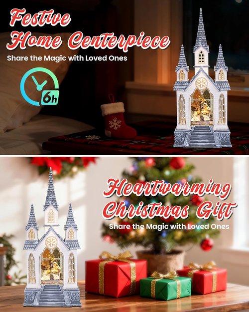Large Christmas Nativity Snow Globe by [Brand Name] - Illuminated with Music | 9.84-Inch Indoor Decoration