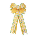 Meseey 1 Pcs Lemon Yellow White Green Fruit Wreath Bow 20x10 Inch DIY Crafts Rustic Bows Ornaments for Summer Holiday Tree Topper Lemon Theme Party Decorations (Lemon)