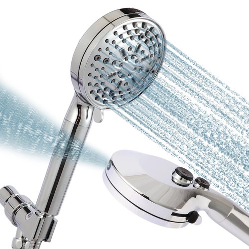 Filtered Shower Head with Handheld, adjustable water flow size, Multi-Mode Ion Drops Shower Head, equipped with 60 inch stainless steel hose and adjustable bracket