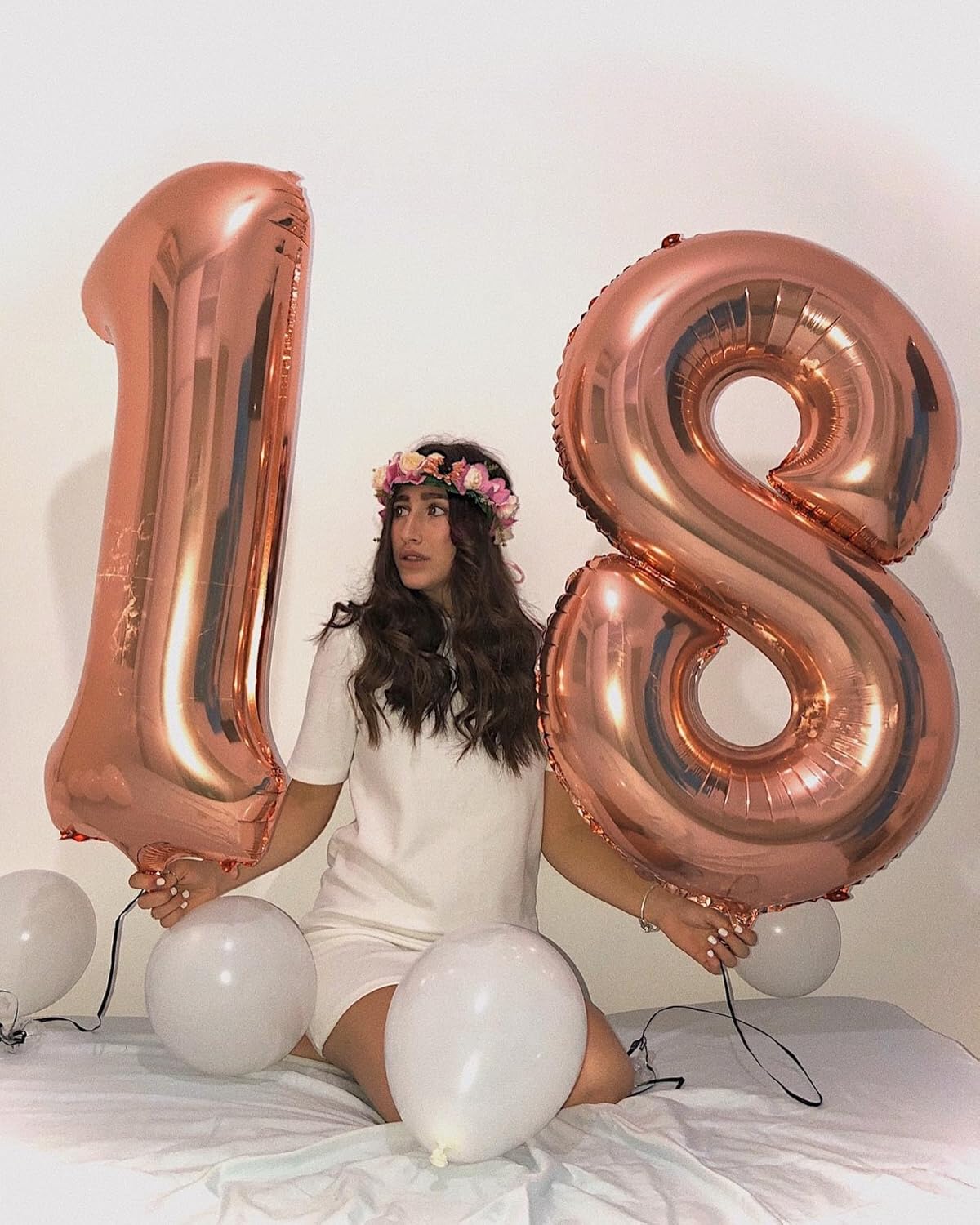 Rose Gold Number 10 Balloon - 40 Inch 10th Birthday Decoration for Girls & Boys