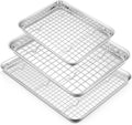 TeamFar Stainless Steel Baking Sheet Set - Heavy Duty Non-Toxic Cookie Sheets & Cooling Racks | 6 PCS (3 Pans + 3 Racks)