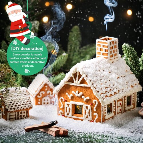Hatisan 13 Ounces Fake Snow Decoration - Artificial Snow for Christmas & Crafts | Dry Plastic Snowflakes for Holiday Displays