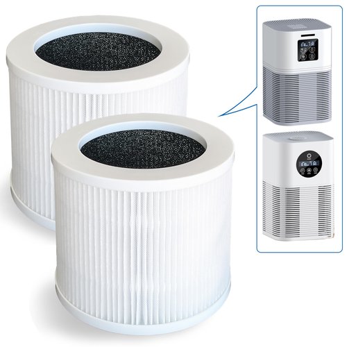 A1 Replacement Filter, Compatible with Vewior A1 Air Purifier HQSC-50, HQKJ-80 and AMEIFU AP01W, KOIOS HQKJ-50 Air Purifier, 3-in-1 True HEPA Replacement, H13 True HEPA fILTER, 2-PACK