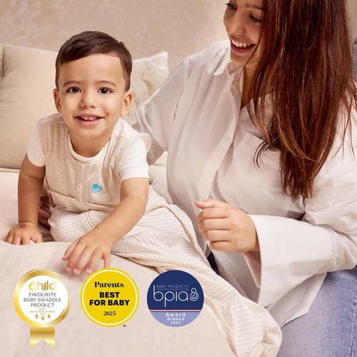 Love To Dream Sleep Bag, 2.5 TOG, Long Sleeve, Wearable Blanket & Built-in Quilt, Machine Washable Quilted Stretch Cotton (Rose Pebbles, 18-36 Months)