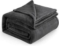 Bedsure GentleSoft Fleece Blanket - Soft, Lightweight, Plush Queen Size in Dark Grey | 90x90 Inches