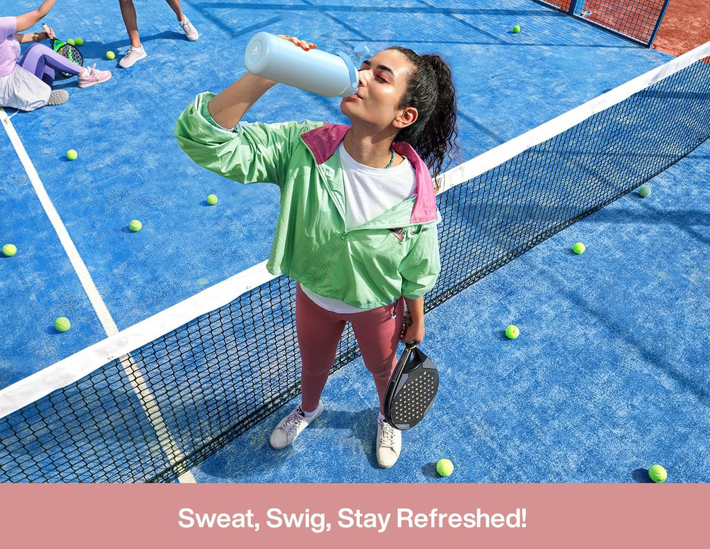 POWCAN 32 oz Insulated Water Bottle - 2-in-1 Straw & Spout Lid, Leak-Proof, BPA-Free, Perfect for Sports & Travel (Bow Crush)