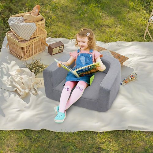 cutebeams 3-in-1 Toddler Floor Bed, Portable Toddler Travel Bed, Lounger and Sofa for Kids 1-6 Years, with Carrying Bag, Lightweight Foldable Design for Camping, Travel & Sleepovers, Size L