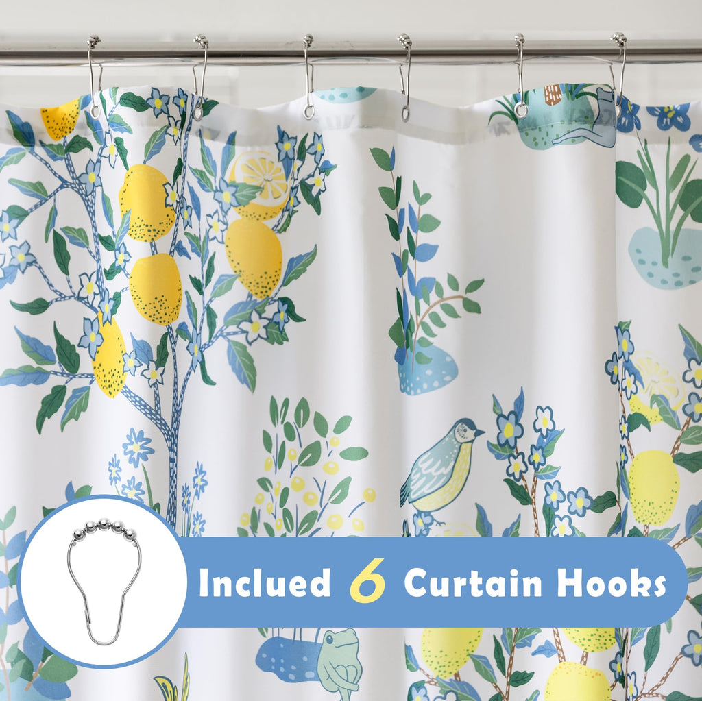 Small Stall Shower Curtain 36x72 for RV Camper Kids,Cute Fun Fruit Garden Floral Leaf Flower Decorative Fabric Half Size Narrow Shower Curtains for Walk in Stand Up Bathroom