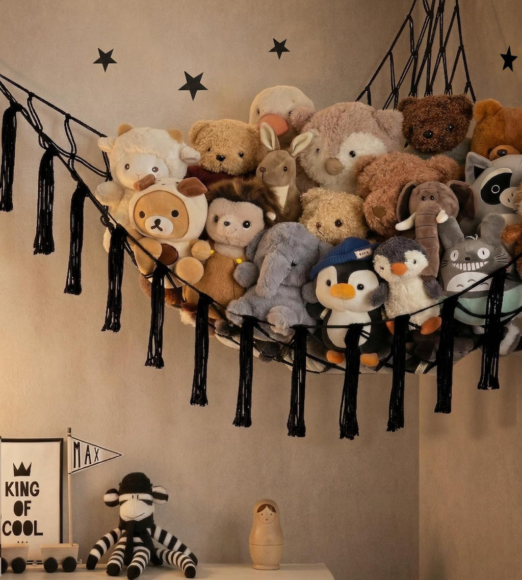 Skiennix Stuffed Animal Storage Hammock - Large Net Organizer for Plush Toys | Cute Room Decor