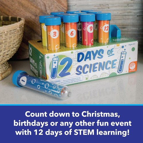 MindWare 12 Days of Science Advent Calendar - Engaging Kids Science Kit with 12 Fun Test Tube Experiments for Ages 6+