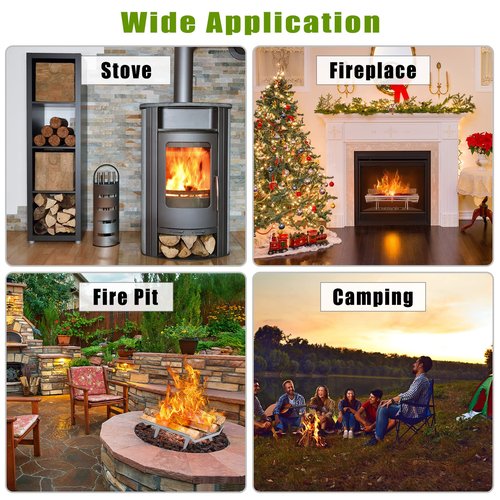 BeneLabel SUS304 Stainless Steel Fireplace Grate 24 inch, Heavy Duty Chimney Hearth Wood Stove Burning Rack Holder, Fire Grate Wood Log Rack Stove for Indoor Outdoor