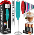 Zulay Kitchen Whisk Milk Frother - Powerful Handheld Foam Maker for Coffee & Lattes | Includes 4 Duracell Batteries