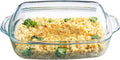 Simax Glass Casserole Dish - Clear Round Baking Dish with Lid & Handles | 3 Quart Capacity
