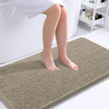 OLANLY Bathroom Runner Rugs - Soft Absorbent Chenille Bath Mats | Quick Dry, Machine Washable, 44x24, Warm Taupe