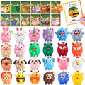 LUBUYILD Valentines Day Cards for Kids School - 24 PCS 3D Animal Pop Suction Toys with Valentines Cards, Cute Unique Class Exchange Gifts, Party Favors and Classroom Prizes for Boys Girls