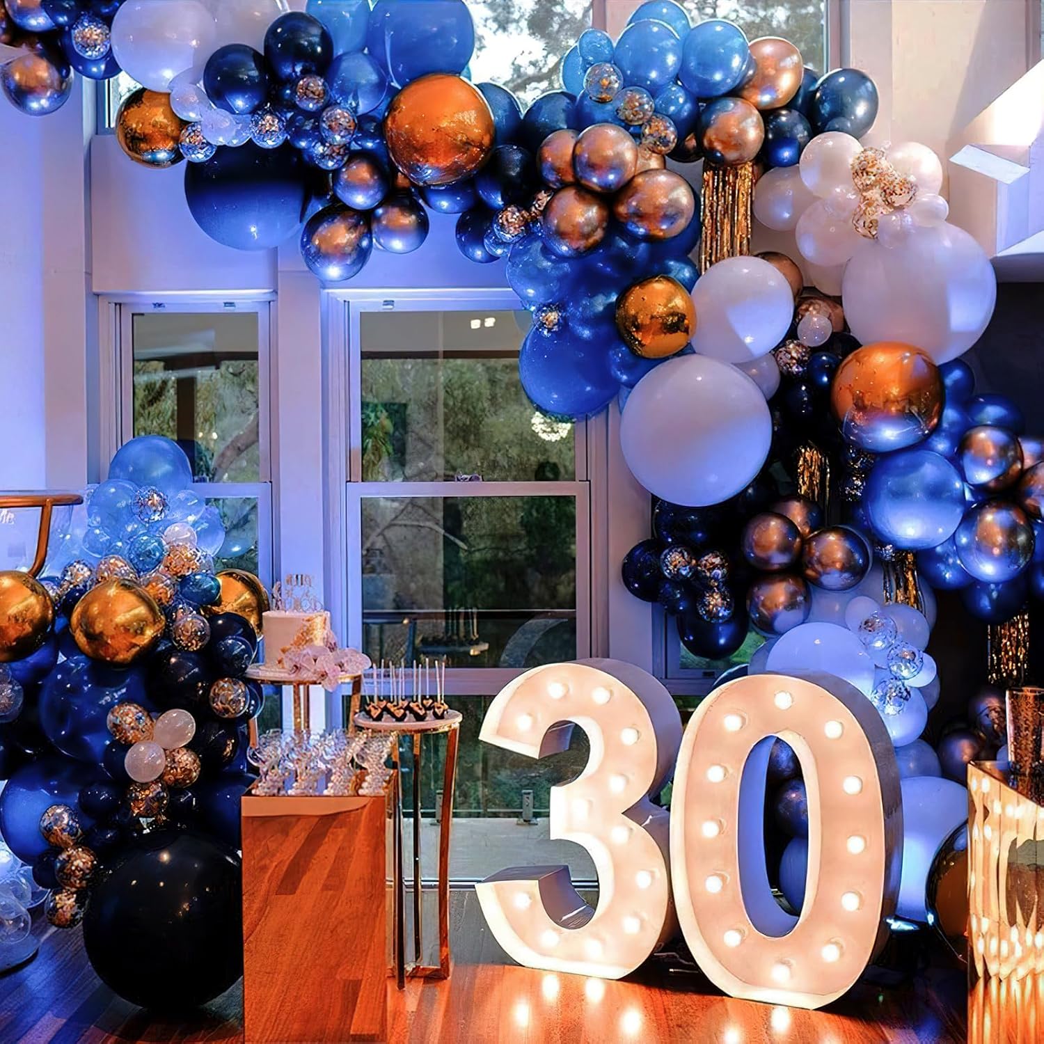 PartyWoo Metallic Blue Balloons - 100 Pack of 5-Inch Mini Chrome Latex for Weddings & Parties