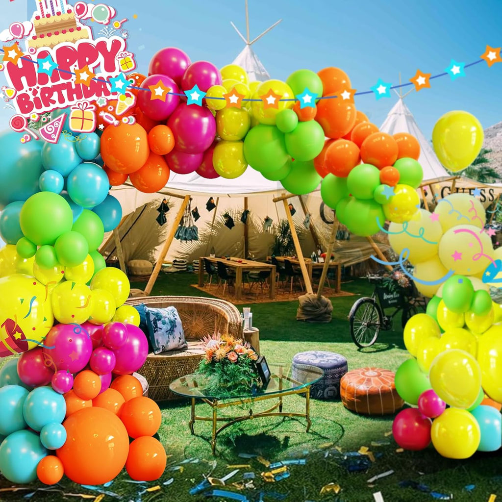 Skiennix Tropical Balloon Arch Kit - 119 Pcs Hawaiian Latex Balloons for Summer Party Decor | Wedding, Birthday, Baby Shower