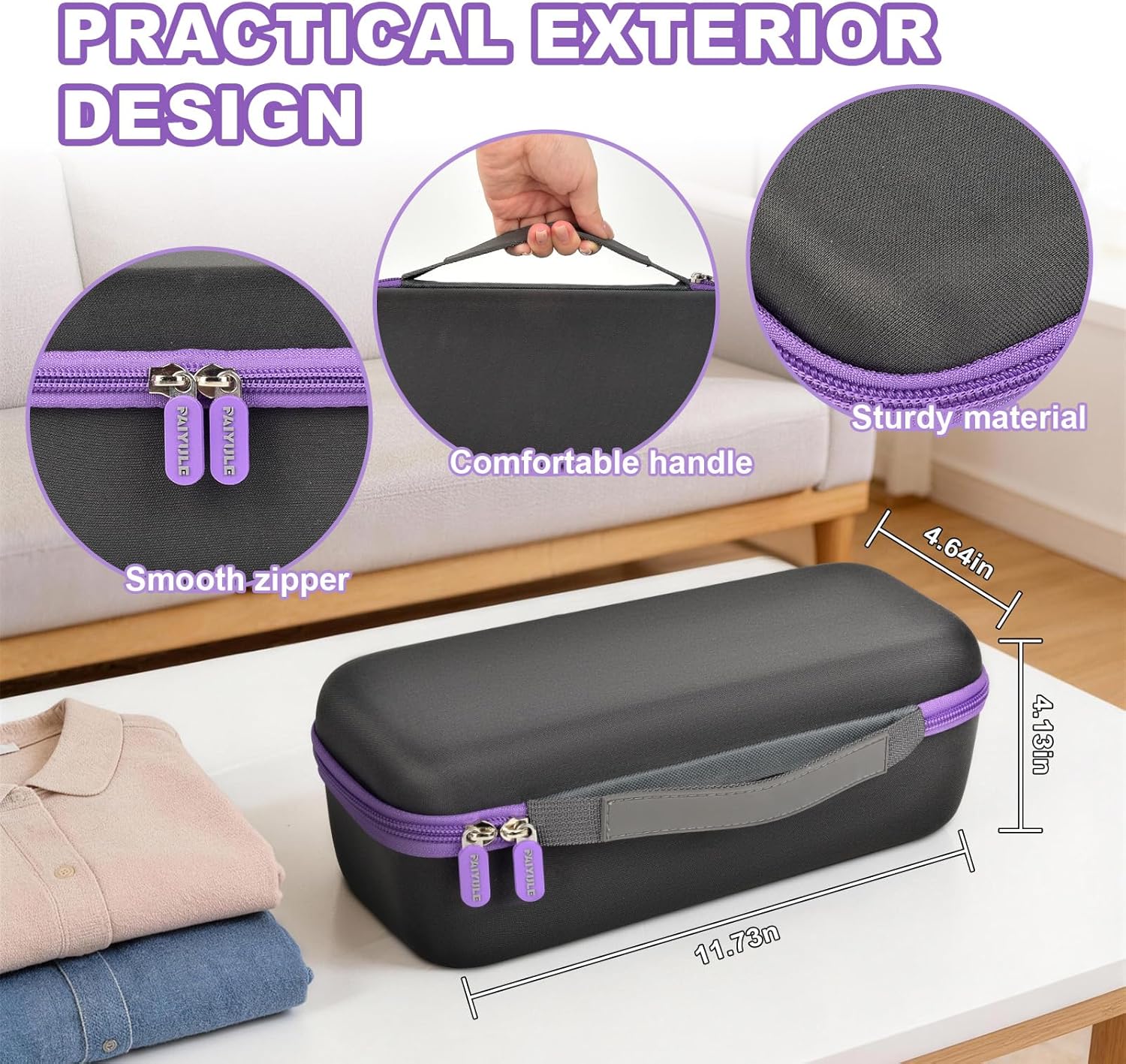 PAIYULE Portable Steamer Travel Case - Organized Storage Bag for DRFLASH Handheld Steamer, Dark Gray