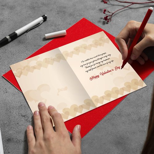 FSSDAS Sweet Valentines Day Card Gift for Husband, Romantic Valentine’s Day Cards Gifts from Wife.