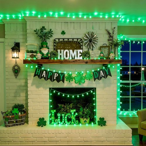 JMEXSUSS 100 LED Globe String Lights - 33ft Indoor/Outdoor Green Lights with 8 Modes for Festive Decor